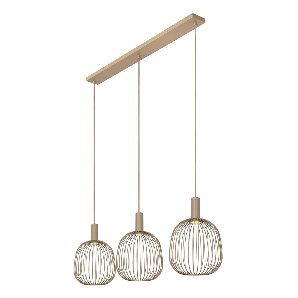 Lucide 3-lichts hanglampEsterel zand bruin mini GU10 - 21446/03/41